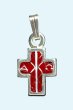画像3: ミニ十字架　フィレンツェモザイク （PXαΩ）銀メッキ+赤　NBY (3)