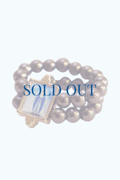 画像2: 指輪　テグス　ヘマタイト調　無原罪の聖母　黒　NB (2)