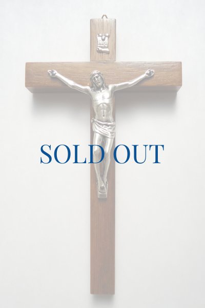画像2: 壁掛十字架　木製　 H16.5cm (2)