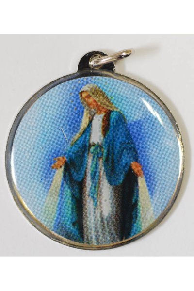 画像2: メダイ 無原罪 カラー+銀 直径28mm (2)