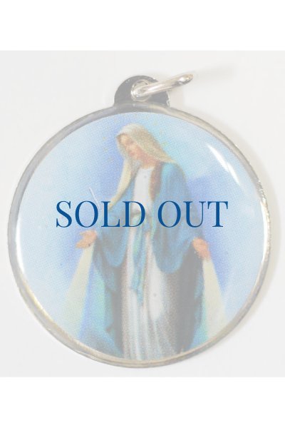 画像2: メダイ　無原罪　カラー+銀 直径28mm (2)