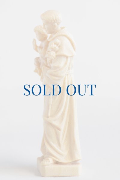 画像4: 木彫り　パドアの聖アントニオと幼子イエス像　白木 7cm　　 (4)