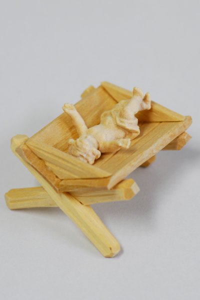 画像3: 木彫り 幼子(馬舟付き)白木 3.5cm (3)