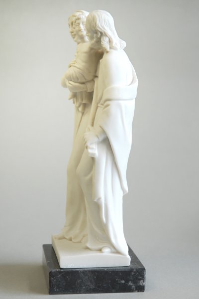 画像5: プラストマーブル製 聖家族像 23cm 白 (5)