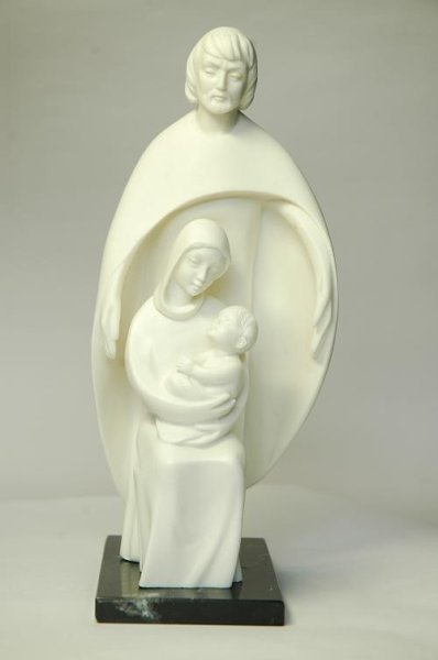 画像2: プラストマーブル製　聖家族像　24cm 白 (2)