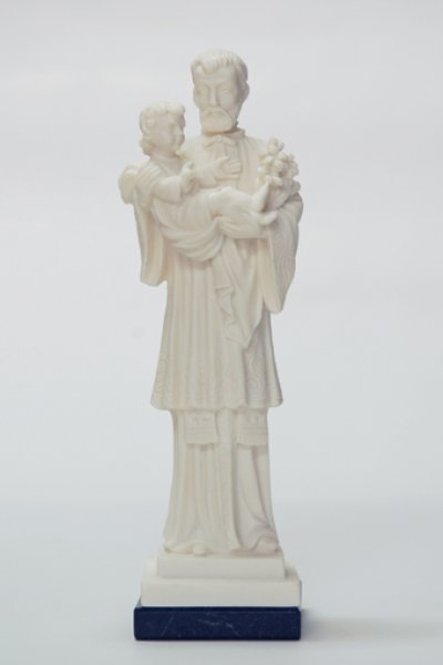 画像6: プラストマーブル製　聖ガエタノ像（大理石台座）約20cm 白 (6)