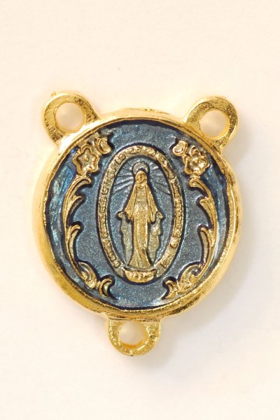 画像2: センターピース　不思議のメダイ　丸型　金+青 (2)