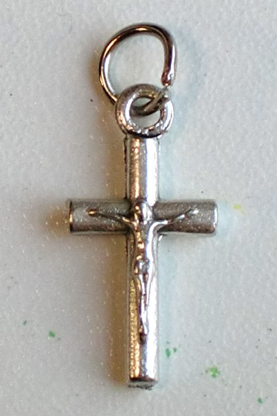 画像1: ミニ十字架　銀色　1.5cm (1)