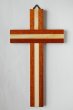 画像2: 木製壁掛け十字架　2色組木（ボディなし）20cm (2)