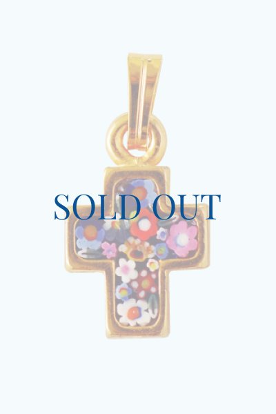 画像6: ミニ十字架　フィレンツェモザイクペンダントトップ(小)　金メッキ（※色はアソート入荷のため指定できません）※在庫僅少 (6)