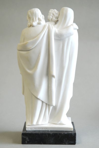 画像3: プラストマーブル製 聖家族像 23cm 白 (3)