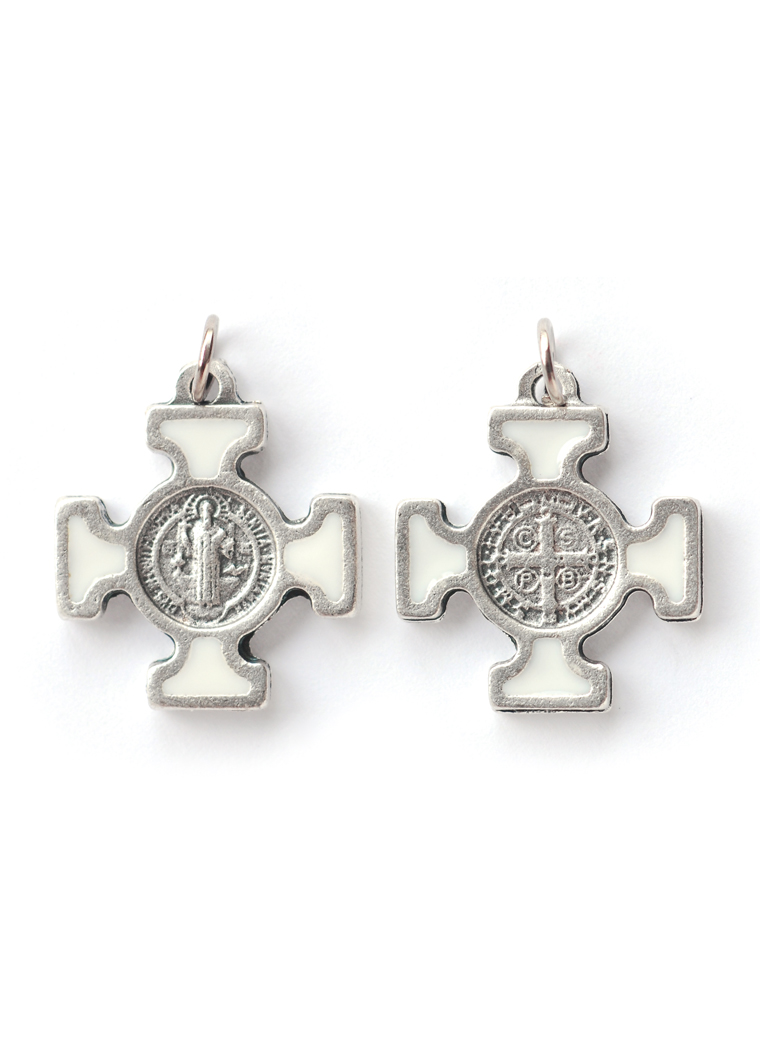 ミニ十字架 聖ベネディクト 白 ドン ボスコ社