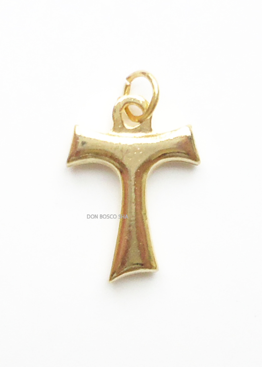 ミニ十字架 タウの十字架 金色 - ドン・ボスコ社