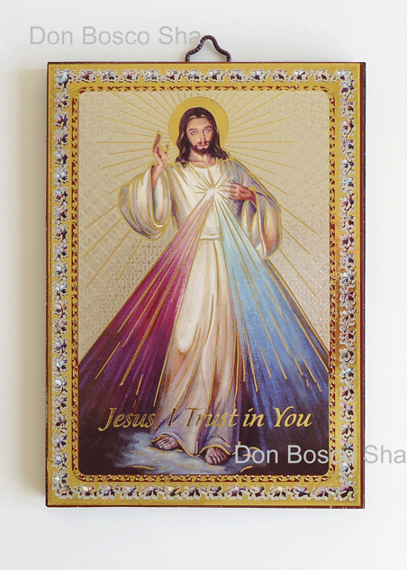 休日限定 慈しみのイエス キリスト イタリア製 置物 板絵 壁掛け インテリアにも最適