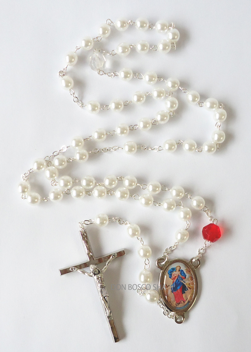 ロザリオ 結び目を解くマリア パール調 白 ドン・ボスコ社