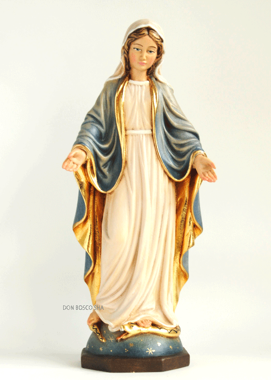 木彫り 無原罪の聖母像 カラー 29cm - ドン・ボスコ社