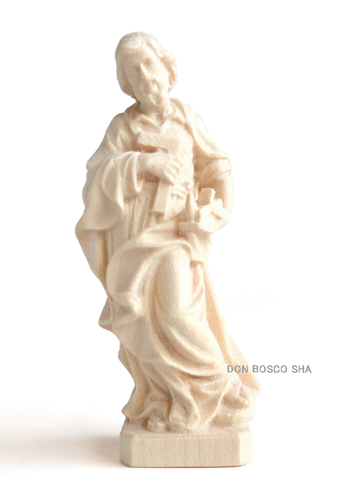 木彫り 大工のヨセフ像 白木 約12cm - ドン・ボスコ社