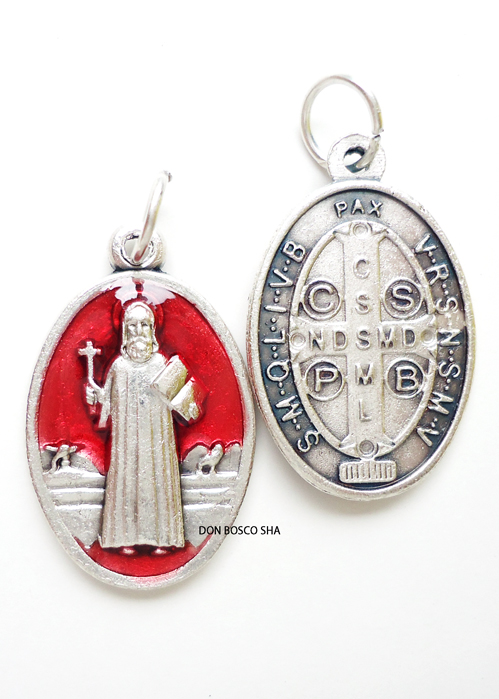 メダイ 聖ベネディクト 銀 赤 ドン ボスコ社