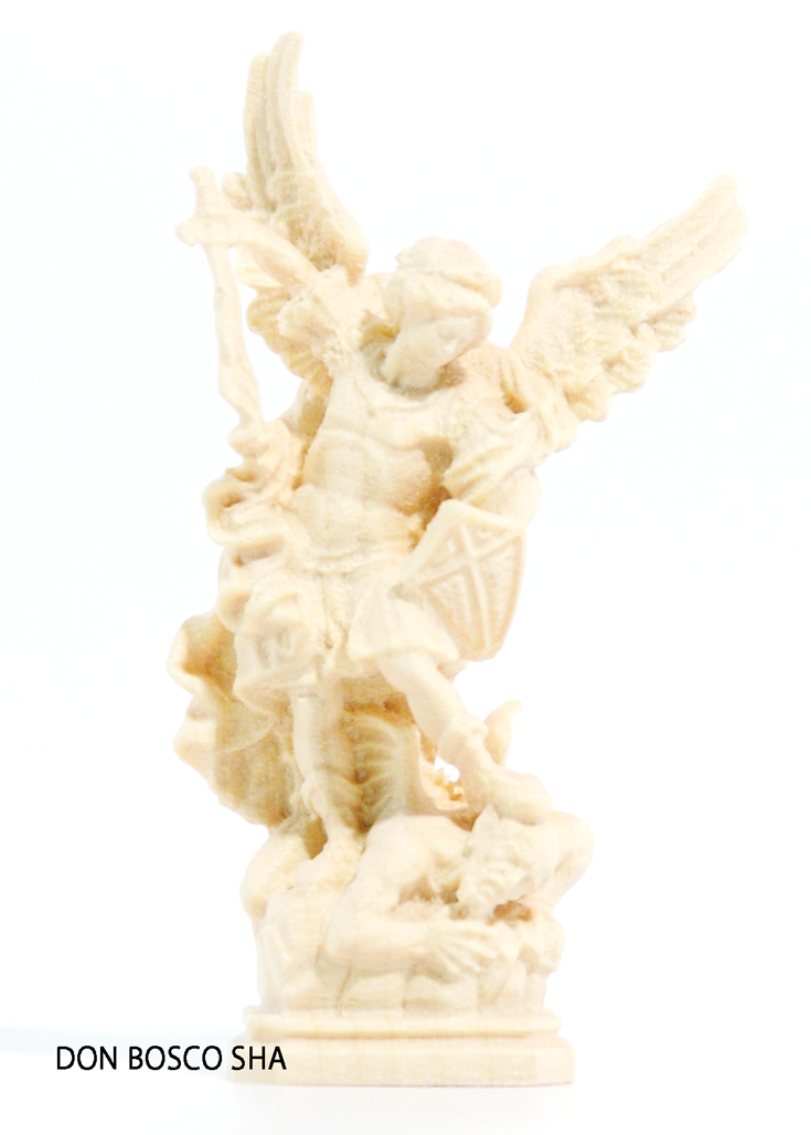 ご像 木彫り 聖ミカエル 7ｃｍ 白 Nb ドン ボスコ社