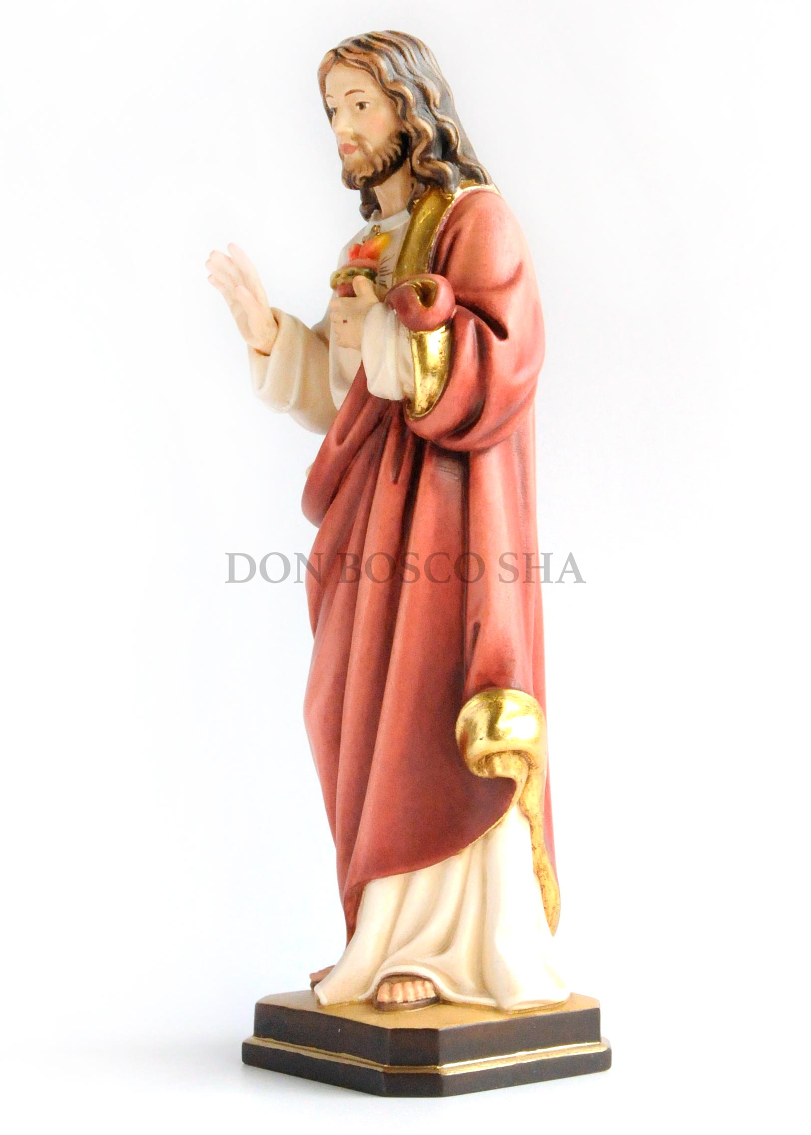木彫り　み心のイエス像　カラー 約30cm ※店頭在庫1点のみ