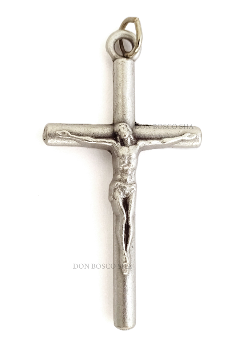ミニ十字架　シンプル　ボディ付 銀色 3.5cm