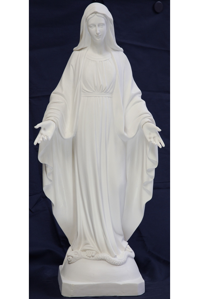 プラストマーブル製 無原罪の聖母像（白）800mm（908B） - ドン・ボスコ社